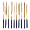 10Pcs Diamond Files Gold Blue Corrosion Resistance Needle File Set for Metal Glass Stone