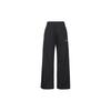 Solid Color Drawstring Straight-Leg Knit Pants Women Bottoms Black FZ7208-010