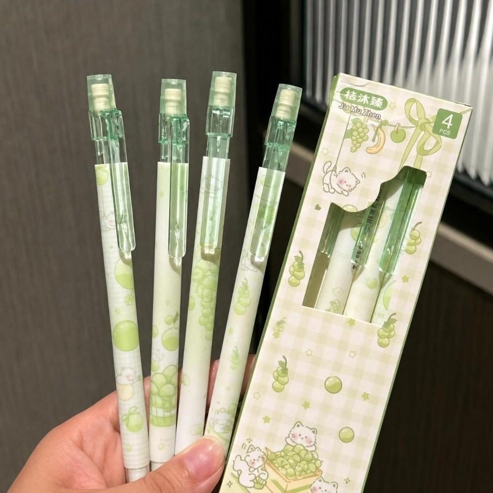 4pcs 0.5mm 2B Lead Automatic Pencil Kawaii Stationery Student Writing Pencil Back To School