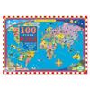 Ibu World Map Puzzle 100pcs, Ages 5 and Up, 100 Pieces Jigsaw Puzzle, Childrens Games, Educational Toys
