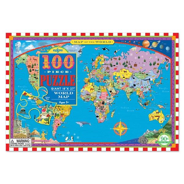 Пазл с картой мира Ibu 100 шт., от 5 лет и старше, 100 деталей Пазл, Детские игры, Развивающие игрушки