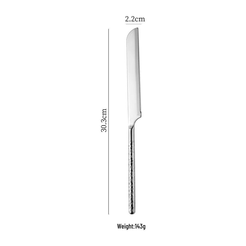 Набор столовых приборов с круглым бриллиантом: Нож для стейка из нержавеющей стали 304, Вилка, Ложка, Лопатка, Половник, Шумовка, Лопатка для жарки.