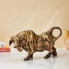 Brass Finnish Bull Resin Statue for Home Decor (Pack of 1, Golden and Black)