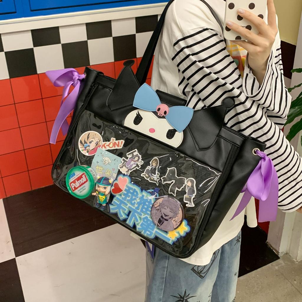 Сумка большой вместимости милая повседневная сумка-тоут для поездок на работу девичье сердечко плечевая портативная мультяшная сумка с кроликом