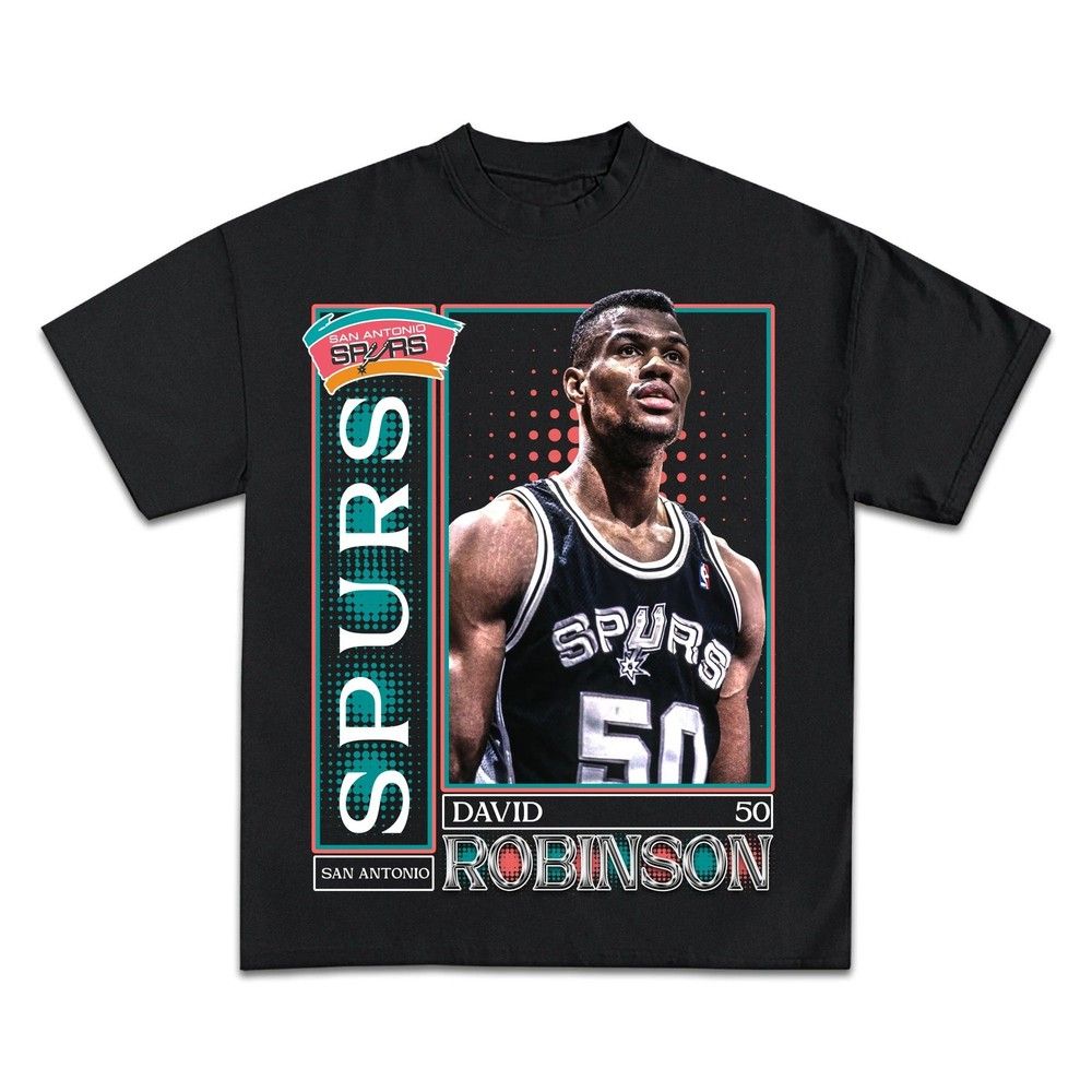 Unisex shirt Cotton Oversize Large Size Spurs David Robinson Vintage Boxy Tee Shirt oversized tshirt streetwear y2k