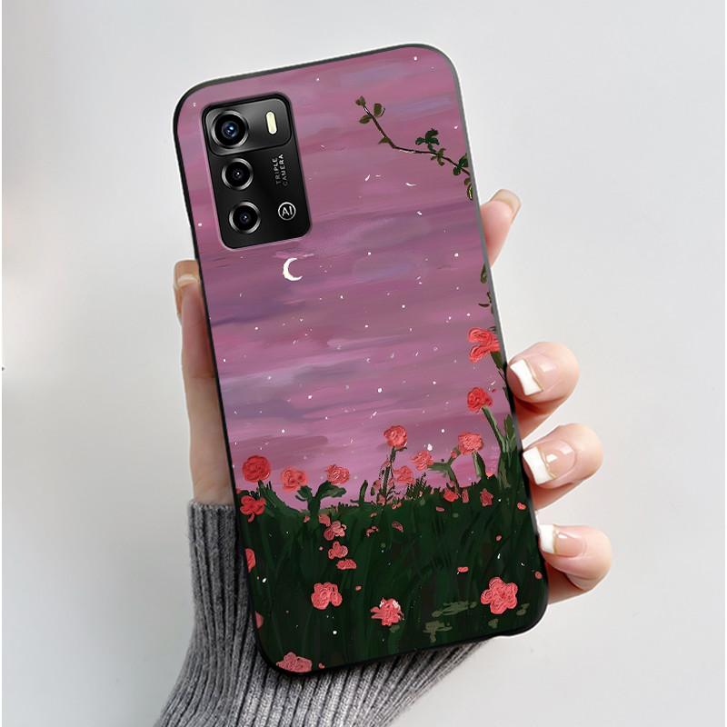 Casing For ZTE Blade A72 4G V40 Vita Phone Case Shell Aesthetic Cute Cat Astronaut Fashion Matte Black Protective Soft TPU Cover