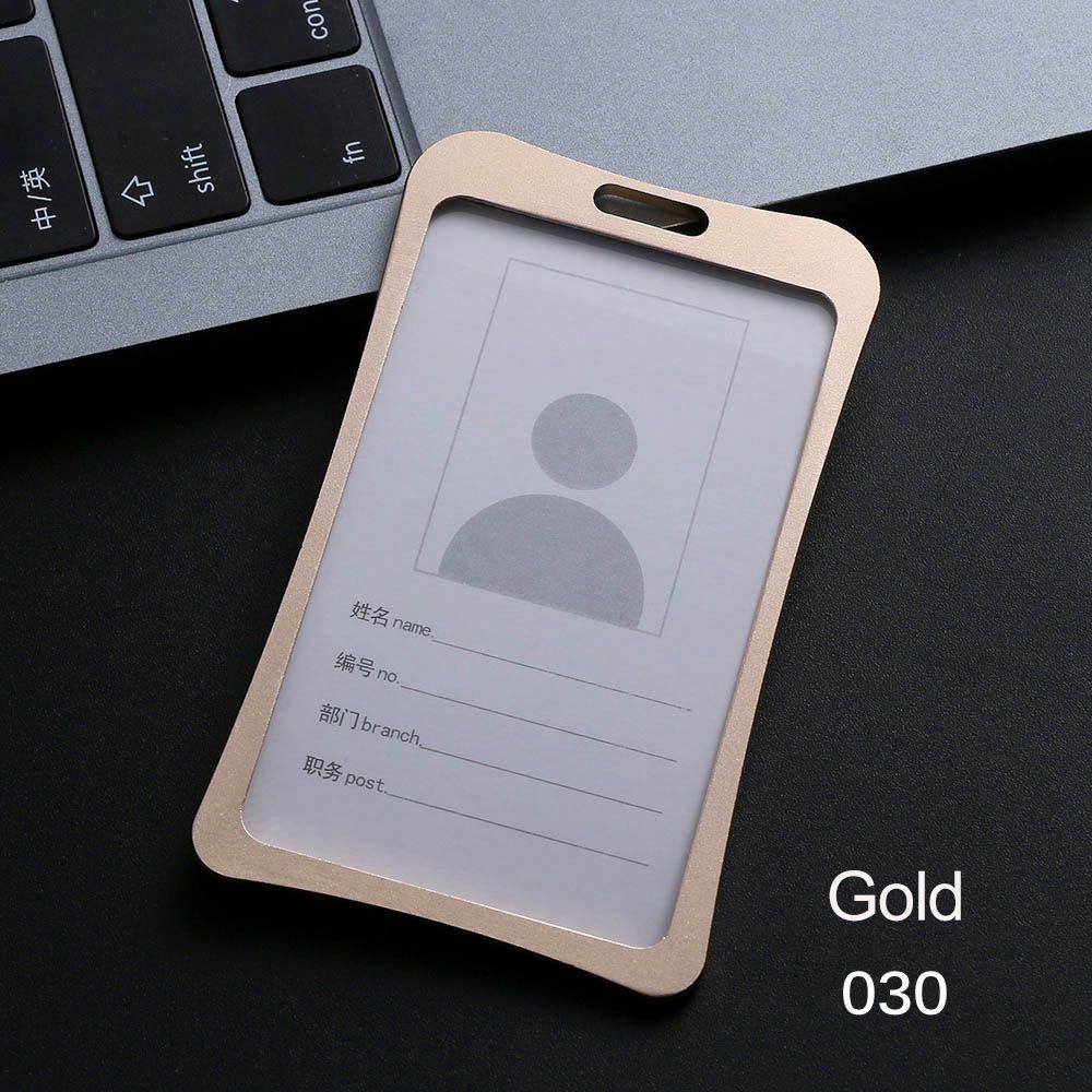 Exhibition Office School Vertical ID Business Case Aluminum Alloy Name Card Work Card Holders