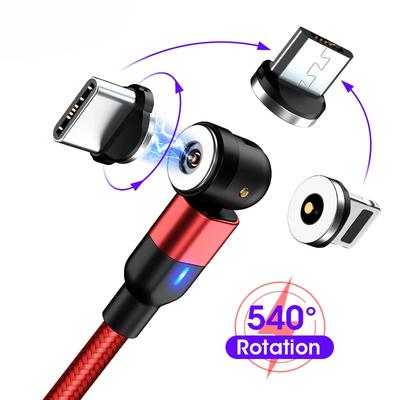 Магнитный зарядный кабель с вращением на 540 градусов, кабель USB Type C, магнитный провод для зарядки Micro USB для телефона Samsung Xiaomi, USB-шнур