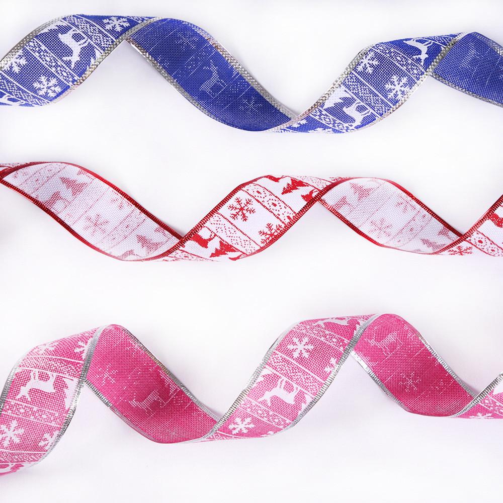 10-метровые рождественские украшения, ленты из искусственной мешковины ярких цветов для праздничного настроения