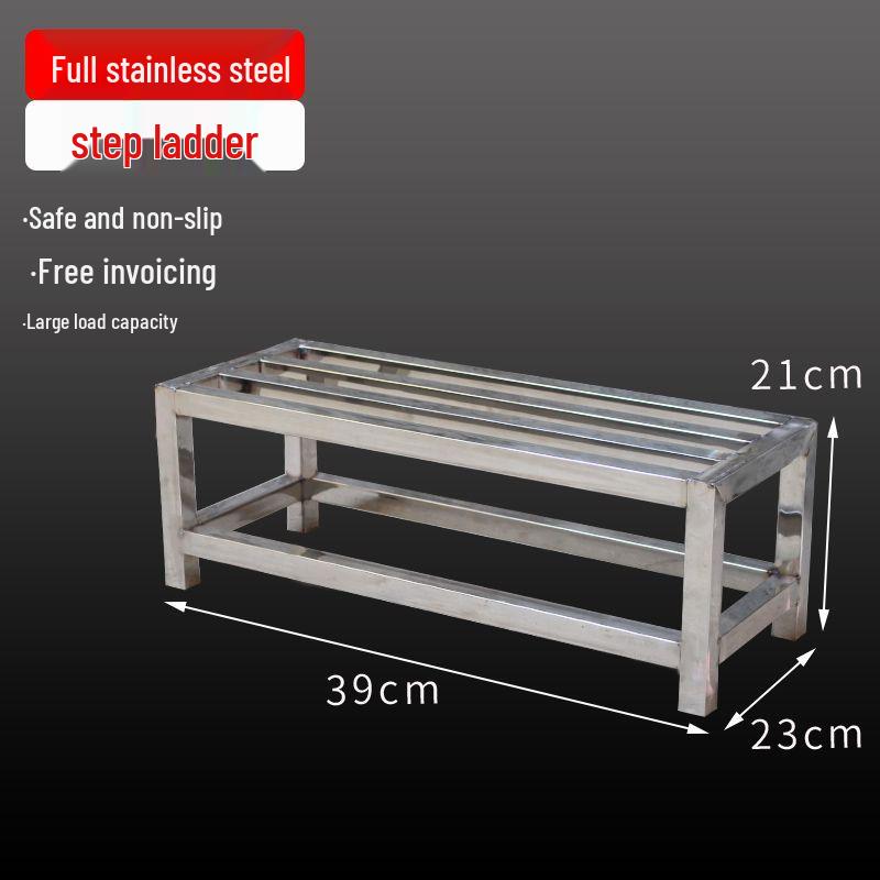 Stainless Steel 4-Step Height-Adjustable Ladder Footstool for Household & Hospital Use