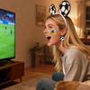 Reusable Soccer Fan Cheering Props Eco-Friendly Lightweight Football Fan Costume Set Temporary Tattoo Stickers Headdress
