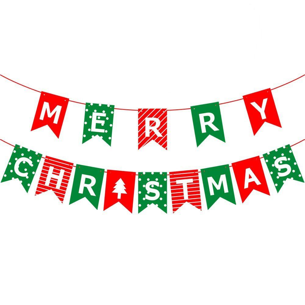 Pull Flag For Hanging Xmas for Home Christmas Ornament Garlands Flag Banner Christmas Decorations