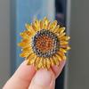 Original Sunflower Brooch With Diamonds Plant Flower Brooch Fashion Alloy High-End Jewelry