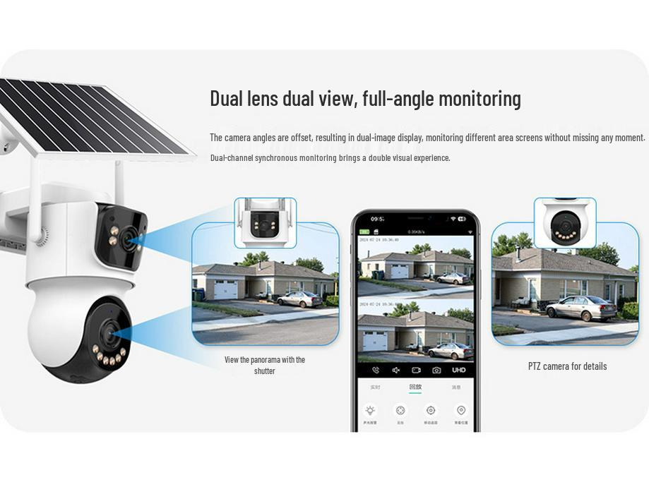 AOV HD 4G Dual-Lens Solar Monitor Camera with Dual-View WiFi