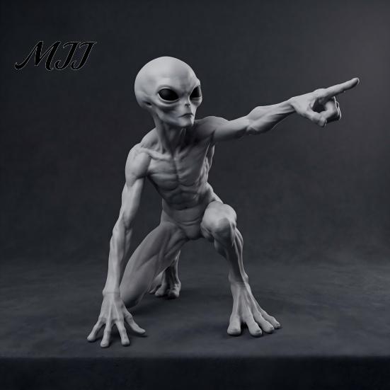 Новинка Научно-фантастические Подарки 4 шт. 3D-печатная Статуэтка Инопланетянина, Смоляные Фигурки Sci-fi, Креативное Настольное Украшение, Забавные Селфи Фигурки Межзвездные