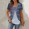 Рубашки для женщин, топы с короткими рукавами, нарядные летние повседневные блузки с круглым вырезом и нерегулярным подолом, футболки
