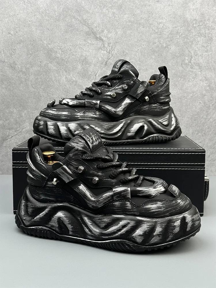 Модные мужские туфли из кожи для мужчин, мужские кроссовки, обувь для мужчин, роскошные дизайнерские мокасины на платформе для мужчин, кожаные мужские туфли