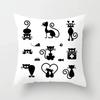 Lovely Cartoon Black Cat Cushion Cover Pillow Cover Sofa Car Home Decoration Room Decoration 45*45cm