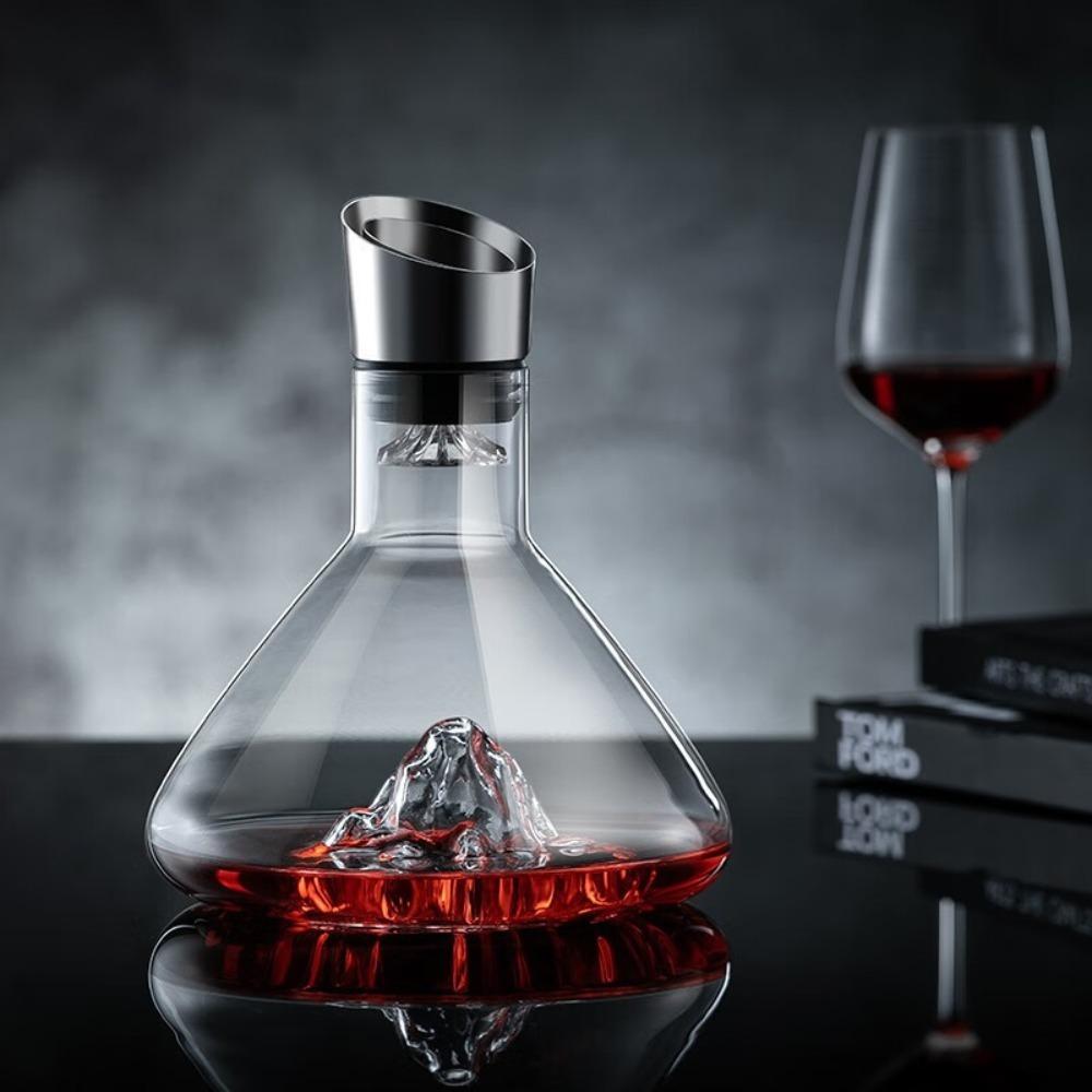 Glass Iceberg Wine Decanter Mountain Shaped Wine Aerating Pourer Wine Aerator Family Gathering