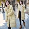 Down Cotton Jacket for Women, Over Knee Long, 2025 Winter New Style, Korean Style, Fashionable, Age-reducing, Loose, All-matching, Thick Hooded.