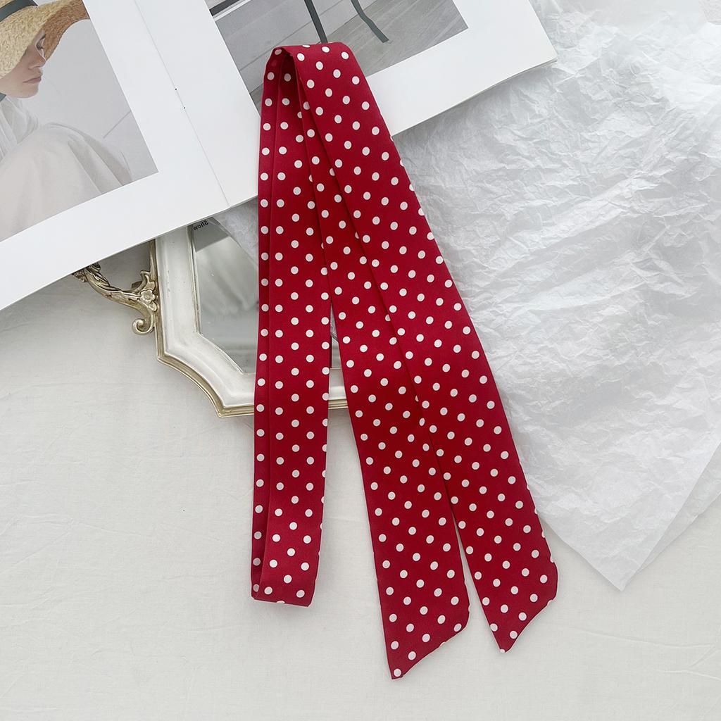 Американский ретро платок в горошек из шелка Spice Girl Женский весенне-осенний тонкий универсальный нишевый дизайн Платок-шарф в стиле миллениум