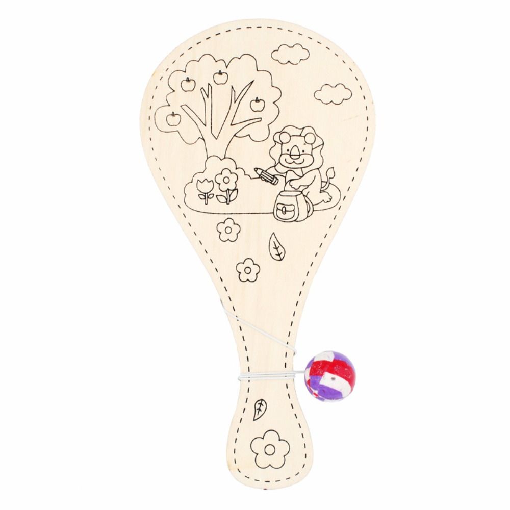 Blank Racket DIY Racket with Ball With String Wooden Racket  Educational
