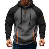 Men's Sweatshirt Hoodie Zipper Arm Pocket Cardigan Men's Sports Large Size Casual Hoodie