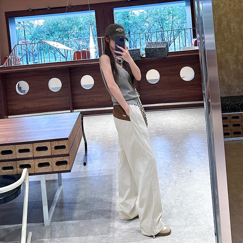 Gray Sweatpants Women's Summer Thin New Overalls Small Casual and Thin Wide-leg Quick-drying Pants