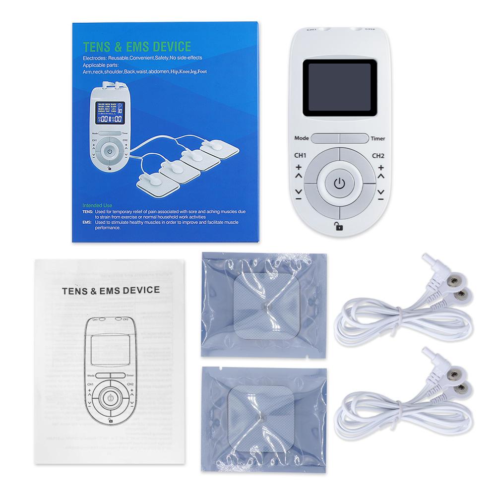 12 Modes Tens Machine Unit 4 Electrode Pads for Pain Relief Pulse Massage EMS Muscle Stimulation Tens Acupuncture Relax