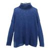 Mohair Silk Long Sleeve Turtleneck Sweater 1 Navy Blue Knit Women Used