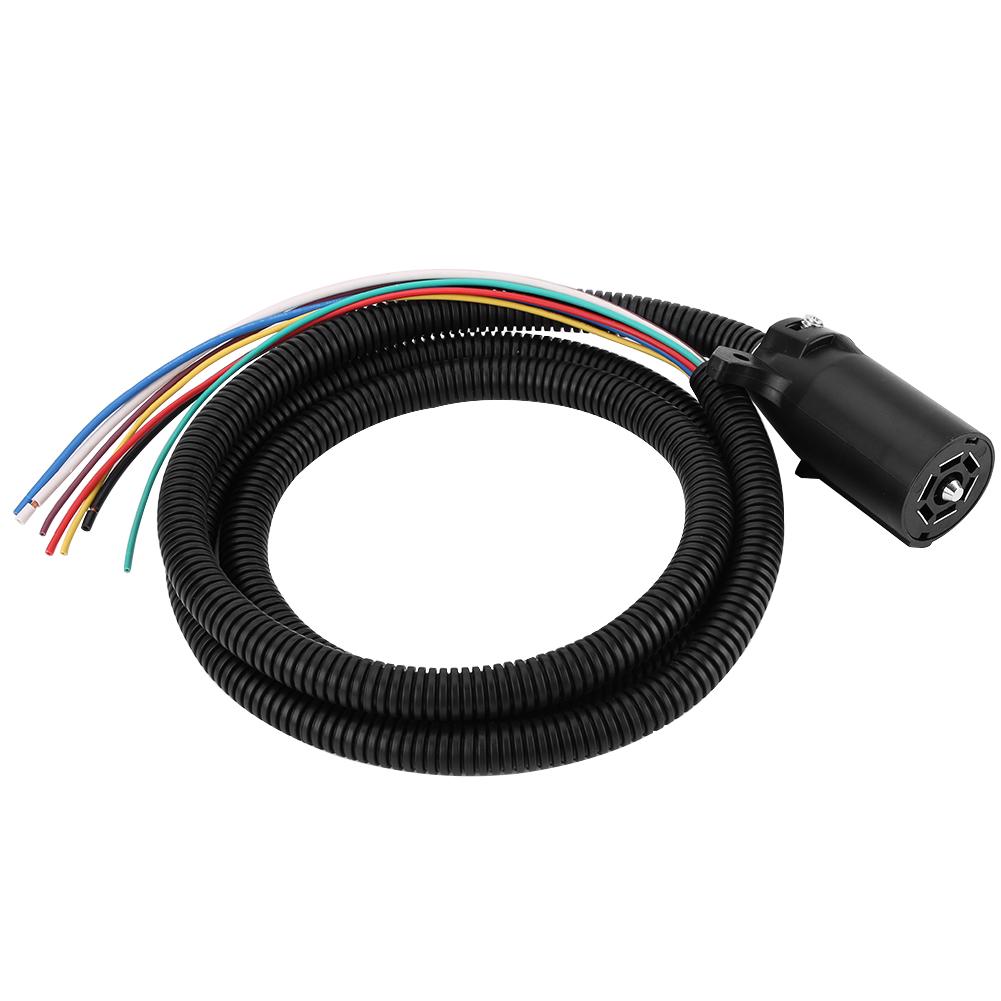 7 Way Trailer Plug Cable Cord Wire Harness Blade Molded Connector for RV Towbar Towing 2 Meter
