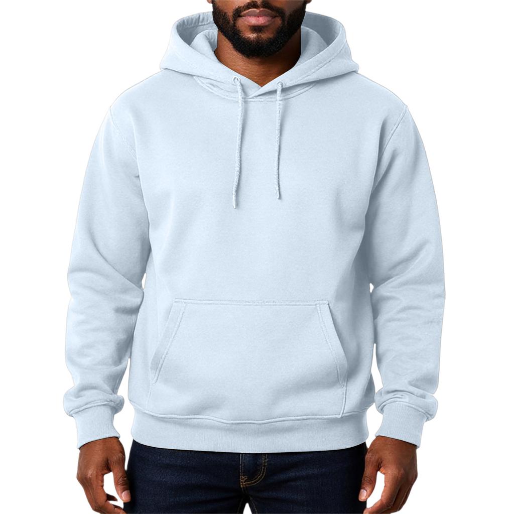 Men's Solid Color Adding Fleece Loose Hooded Hood Hoodie