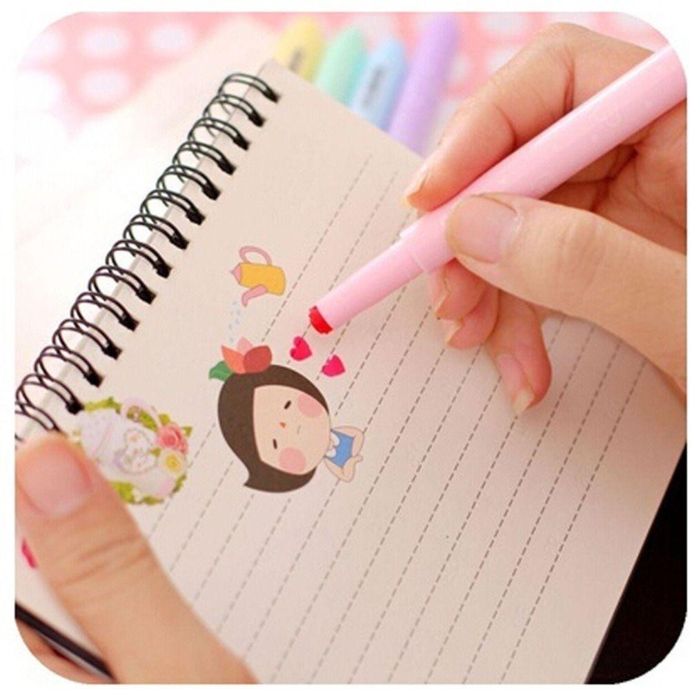 Ручка-маркер для украшения дневника, конфетного цвета, штамп, милые ручки-хайлайтеры