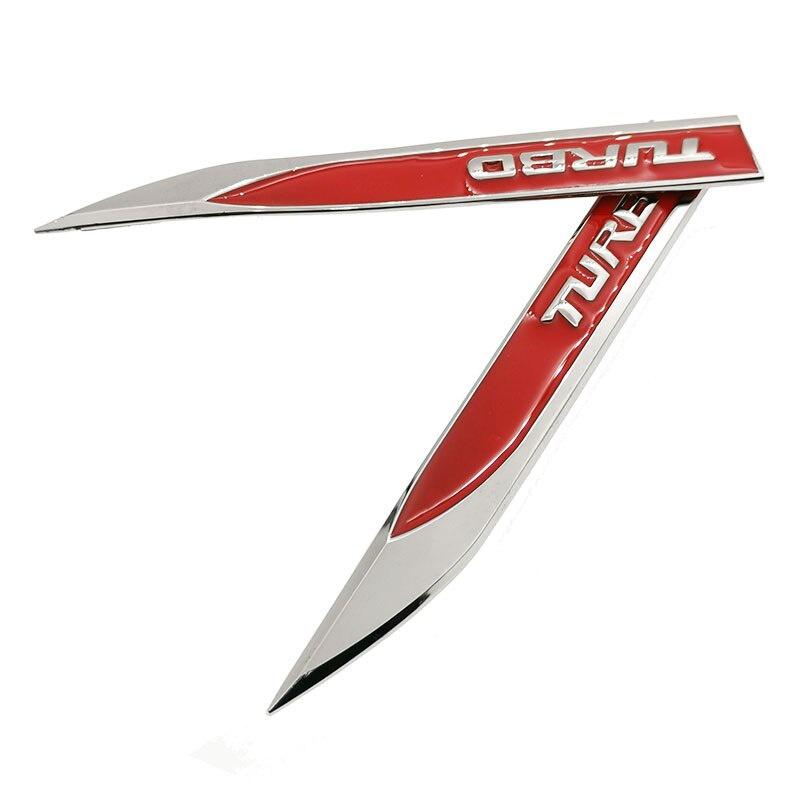 2 шт./лот, 3D металлическая эмблема TURBO, значок, наклейка на крыло, боковой Стайлинг автомобиля для Fo + rd Focus 2 3 ST RS Fiesta Mondeo Tuga Fusion