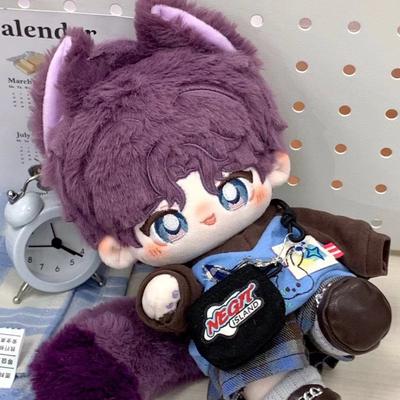 20 см Аниме Игра Любовь и глубокий космос Рафаэль Каваи Косплей Хлопковая кукла Тело с ушами хвостом Мягкая модель Плюшевая игрушка Фигурки Подарок