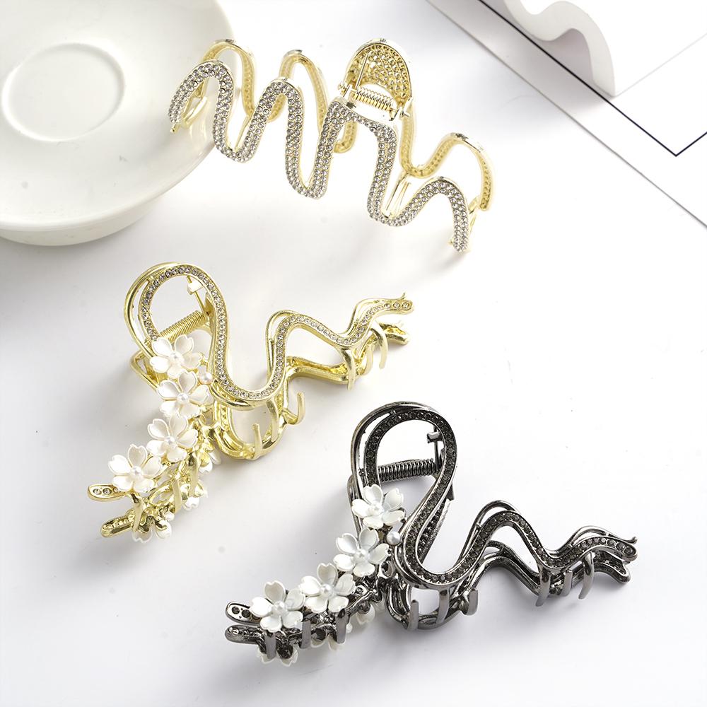 Модные геометрические металлические заколки-краб для волос, цветы, женские винтажные зажимы для волос, повязка на голову в виде краба, шпилька для волос для девочек, аксессуары для волос, головные уборы