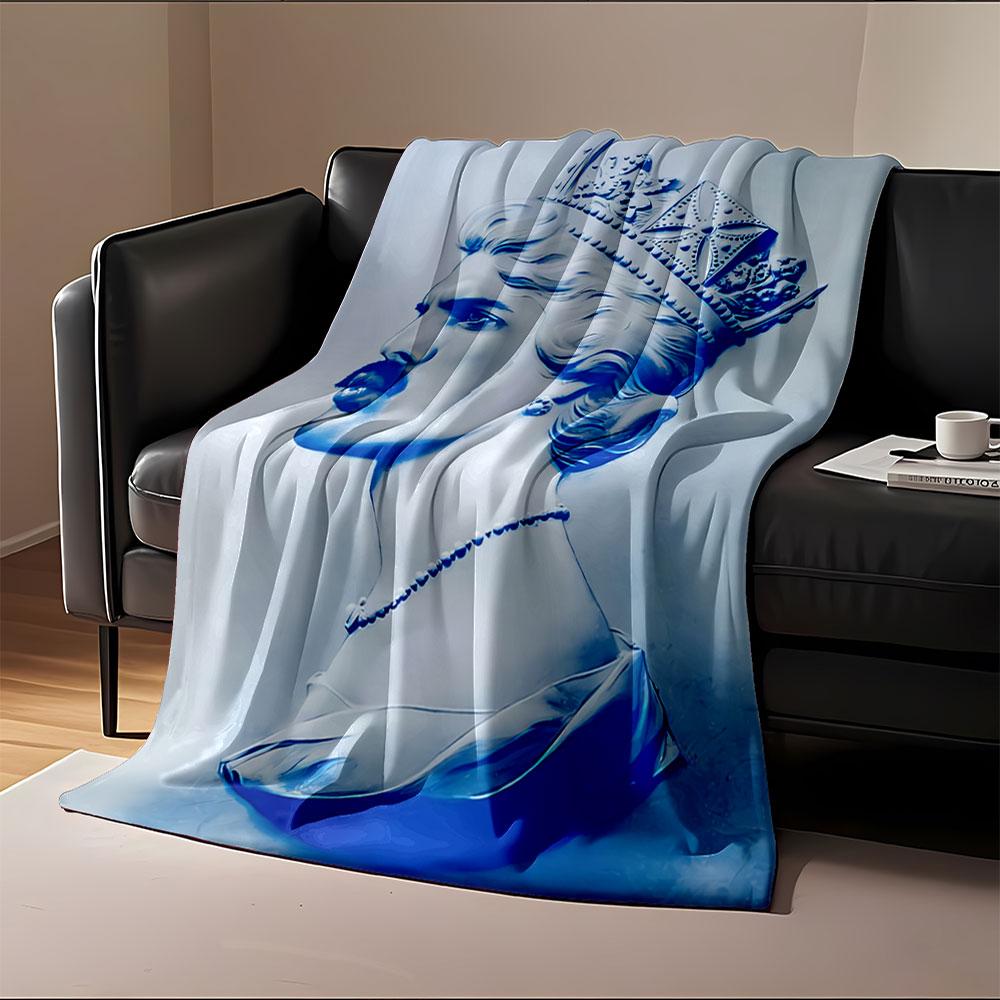 Royal Blue Portrait Blanket for all seasons blanket lunch break throw gift