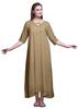 Light Brown Abstract Brush Stroke Womena    S LongA   Maxi Nightgowns For Women Cotton Printed Nightwear Loose Sleepwear