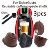 3 шт./набор Подходит для кофейной фильтр-чашки Dolce Gusto Многоразовые кофейные капсульные фильтры для Nespresso с ложкой и щеткой(Цветной случайный)