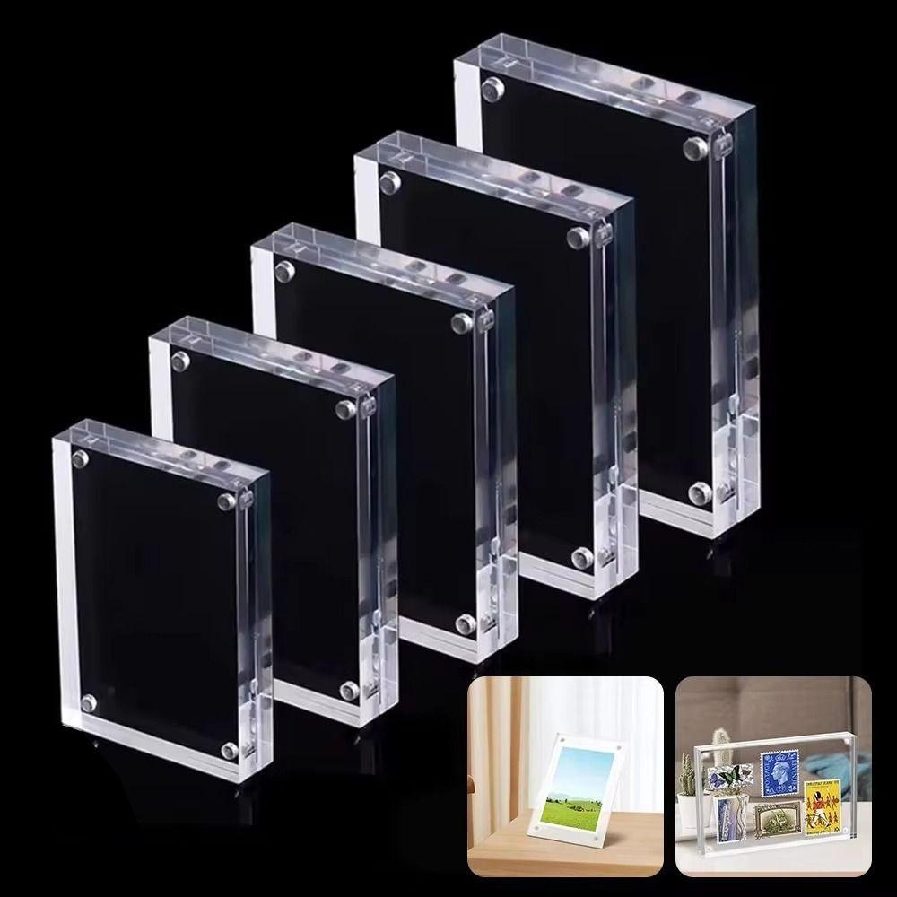 Magnetic Poster Display Stand Acrylic Fridge Magnets Photo Frame  for Room Desk Home Decoration