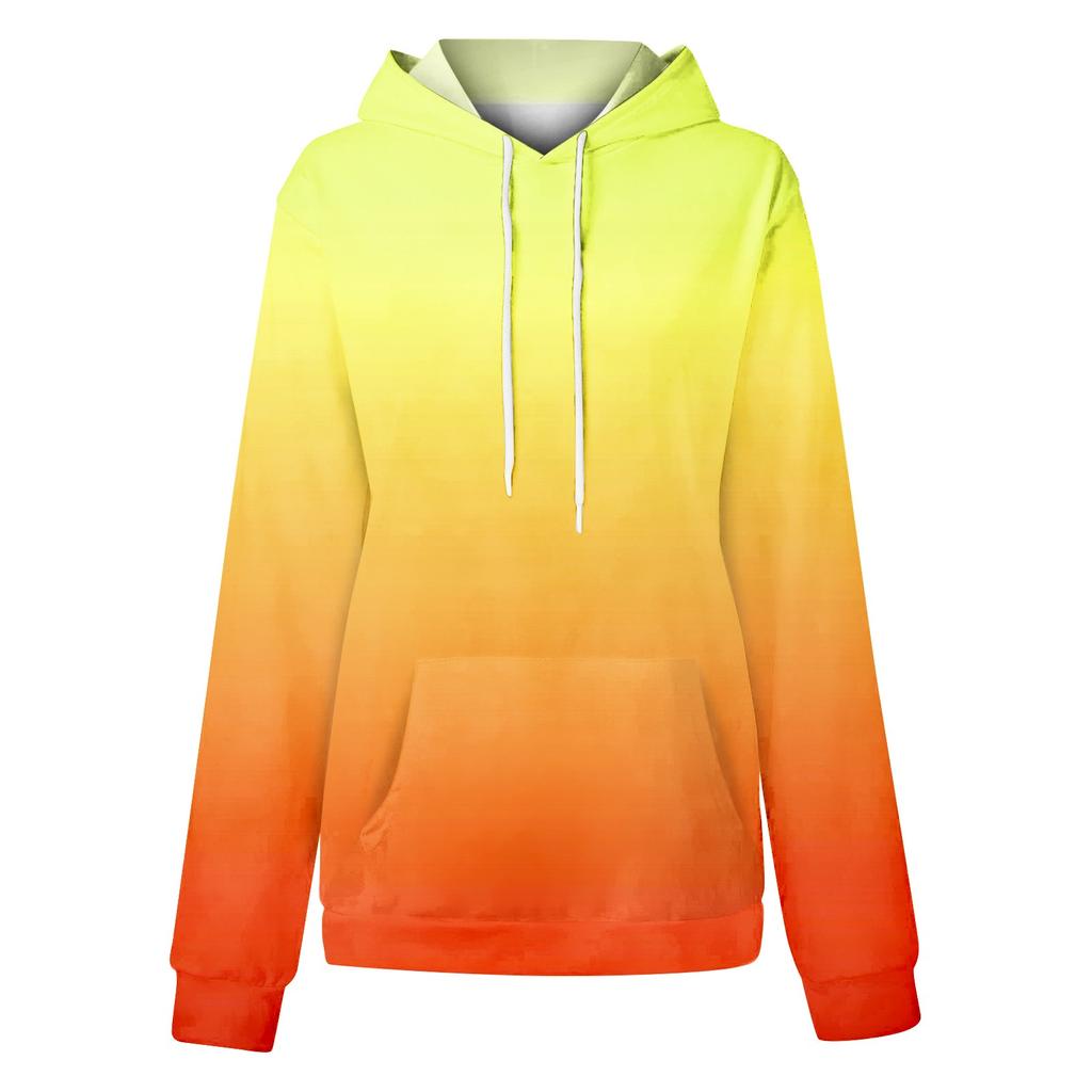 Женская мода Повседневные Универсальные Повседневные толстовки с круглым вырезом Графика Повседневные с длинным рукавом Градиент Лоскутная верхняя одежда с принтом Толстовки