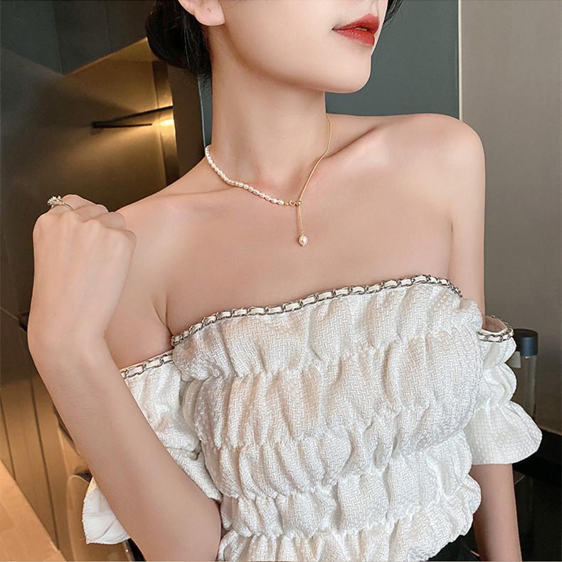 ANENJERY Новая мода Kpop жемчужное колье-колье милый двухслойный кулон-цепочка для женщин ювелирные изделия подарок для девочек