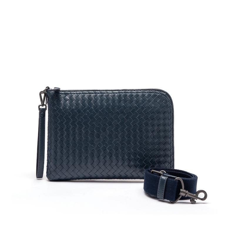 Cross Border Trend Новая мужская многослойная овчинная плетеная сумка ручной работы с диагональным крестом Мужская плетеная сумка двойного назначения