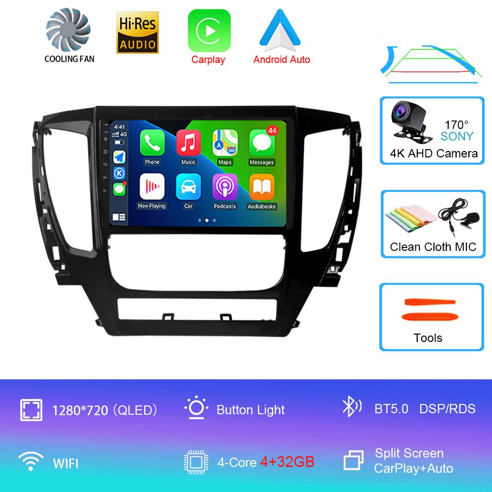 Для Mitsubishi Pajero Montero Sport 3 2015-2021 Автомобильный мультимедийный радиоприемник GPS DPS IPS CarPlay 360 Панорамный оптический Android 14