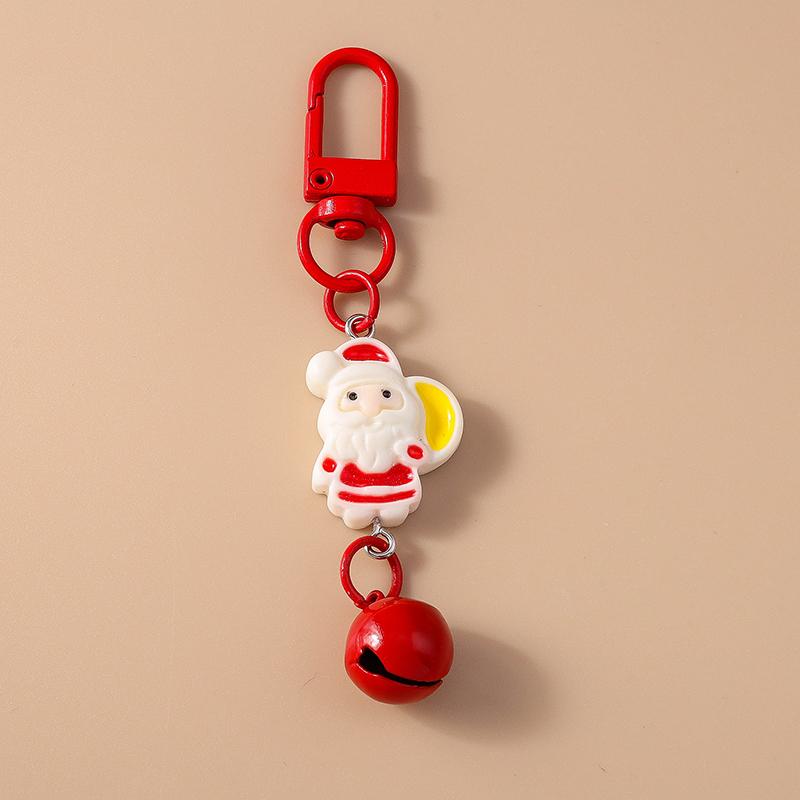 Cute Christmas Santa Clause Keychain Gingerbread Man Key Ring Pendant for Women Girls Handbag Decor DIY X'MAS Jewelry Gifts