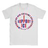 Red Blue I SUPPORT ICE IMMIGRATION AND CUSTOMS TShirt Men  Vintage Pure Cotton Tees Crew Neck Short Sleeve T Shirt 4XL 5XL Tops