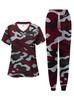 Leopard print print women's V-neck nursing suit, summer new casual suit, light and comfortable