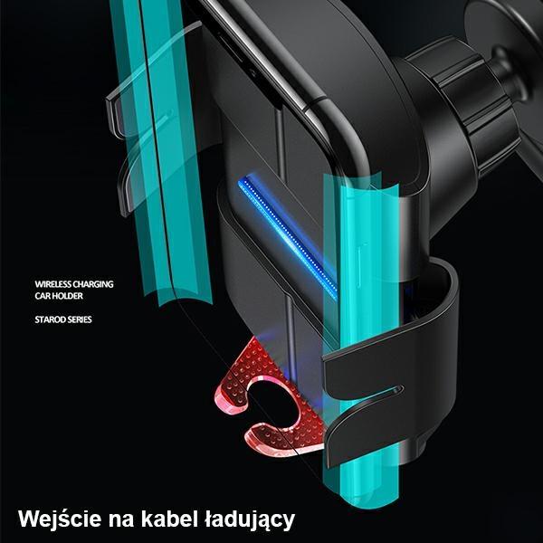 Usams Uchwyt Indukcyjny Us-Cd133 10Wautomatic Do Kratki Went. Czarny/Black Starod Cd133Zj01