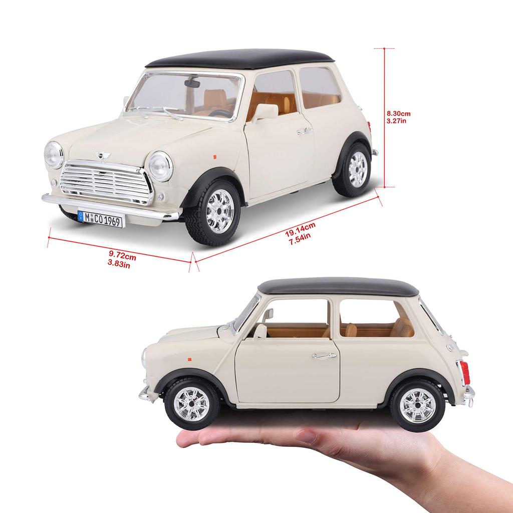Bburago Масштаб 1969 Mini Cooper Бежевый Литая модель Готовая 1/18 / Автомобиль, Продукт, 18-12036
