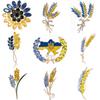 Ukrainian Wheat Brooches for Women Unisex Ukrainian Patriotic Pins Casual Accessories Gifts-Wholesale